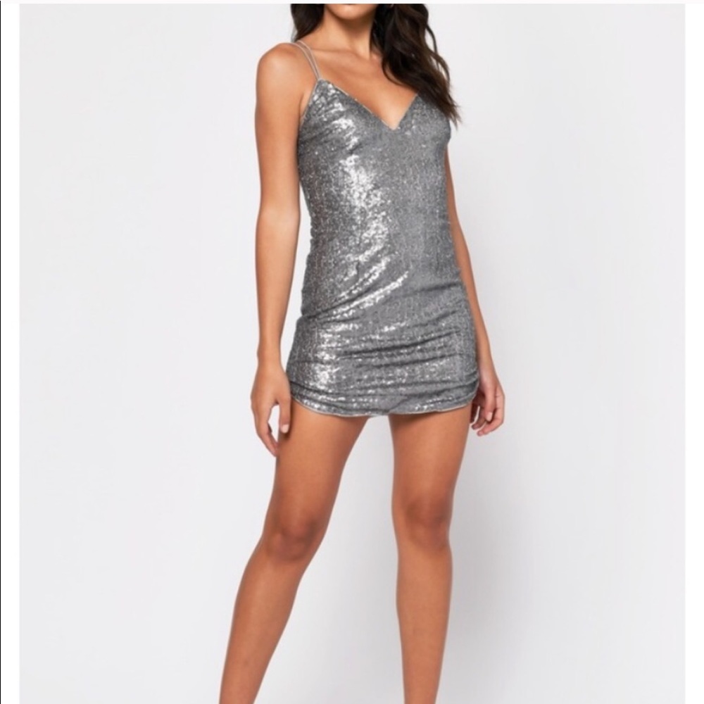 Beautiful silver sequins dress